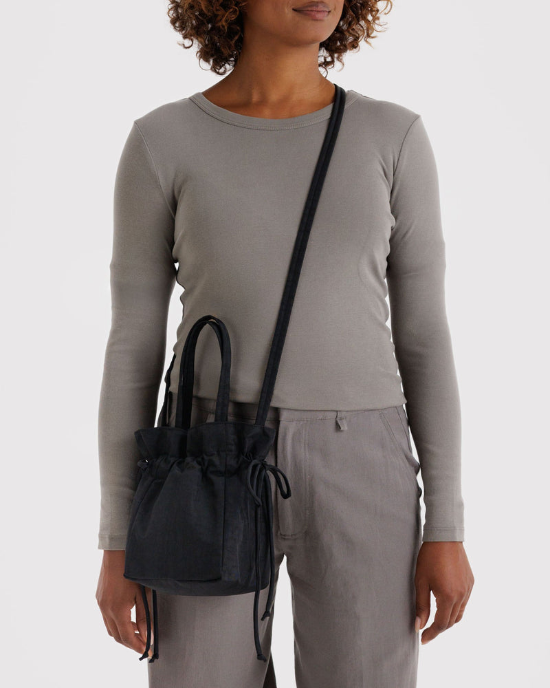BAGGU Wholesale  Nylon Drawstring Bag - Black