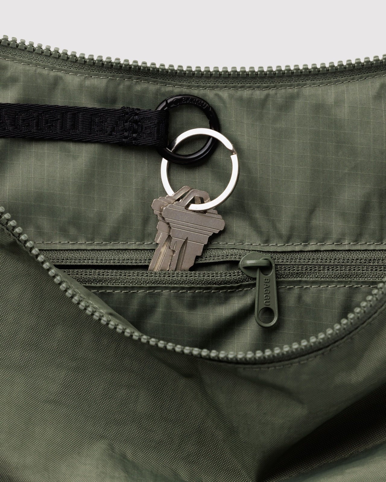 Large Nylon Crescent Bag - Caper