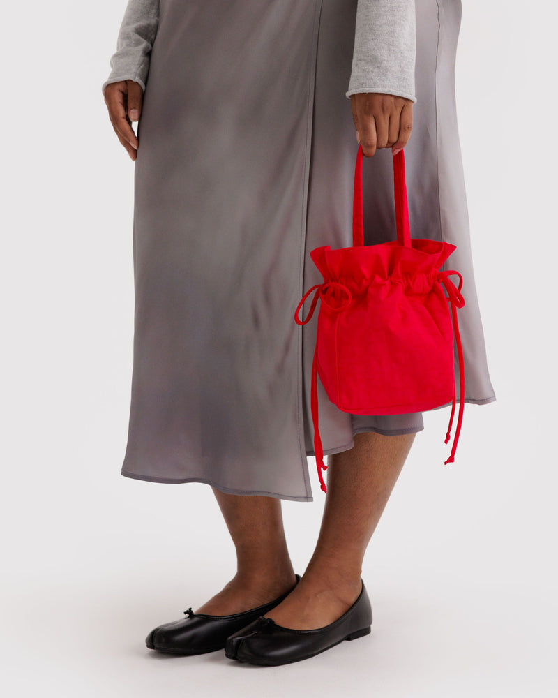 BAGGU Wholesale  Nylon Drawstring Bag - Candy Apple