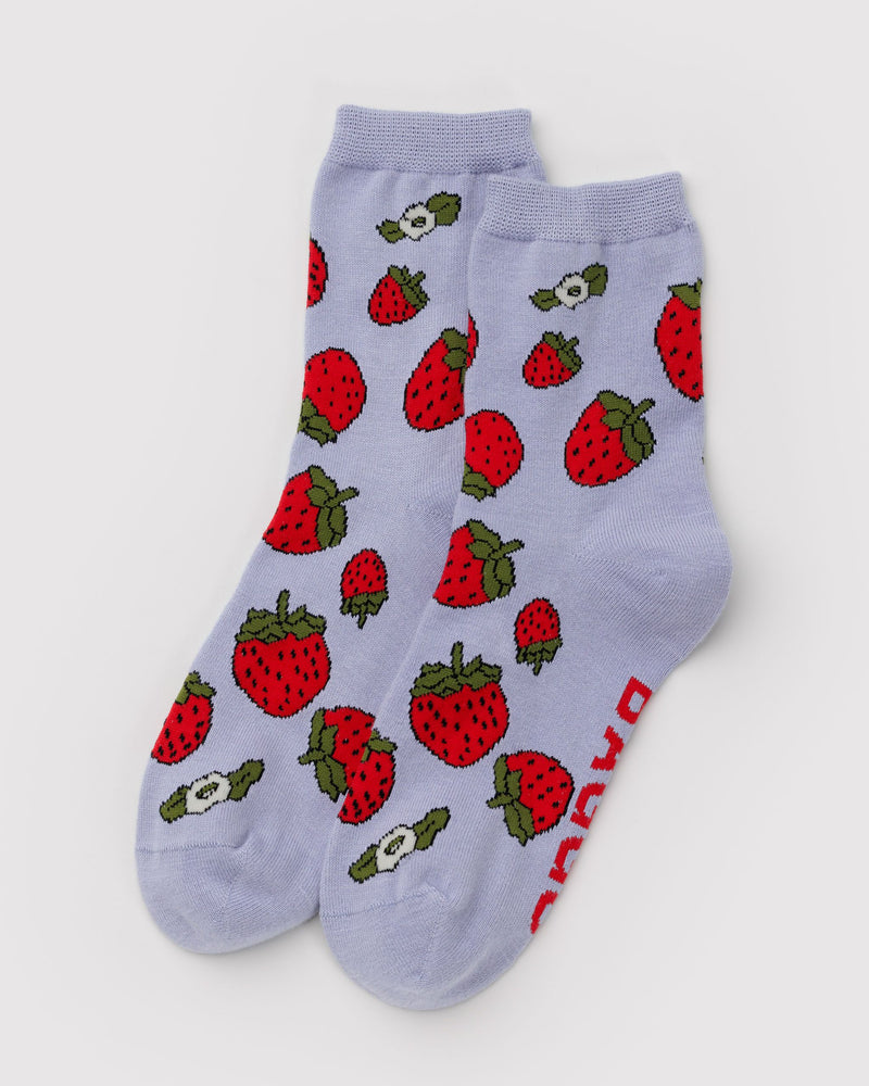 BAGGU Wholesale  Crew Sock - Strawberry Blossom
