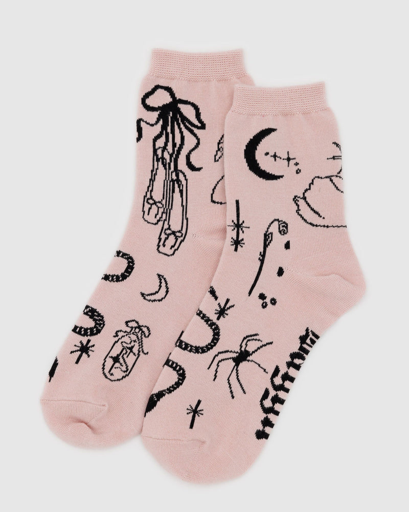 BAGGU Wholesale  Crew Sock - Ballet Icons