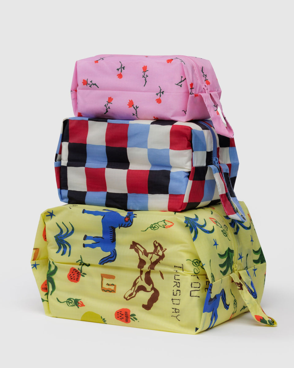 BAGGU Wholesale Pouches 3D Zip Set - Painted Prairie