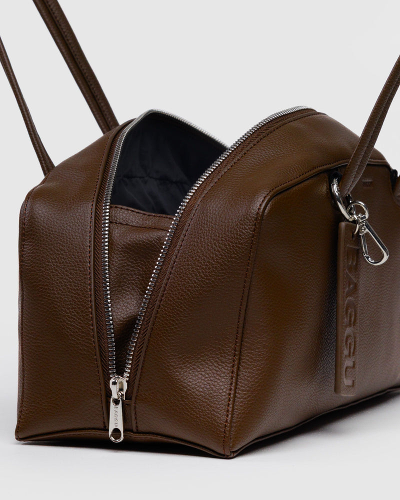 BAGGU Wholesale  Recycled Leather Bowler Bag - Brown