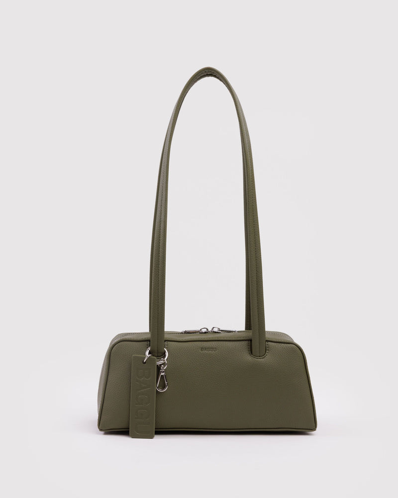 BAGGU Wholesale  Small Recycled Leather Bowler Bag - Loden