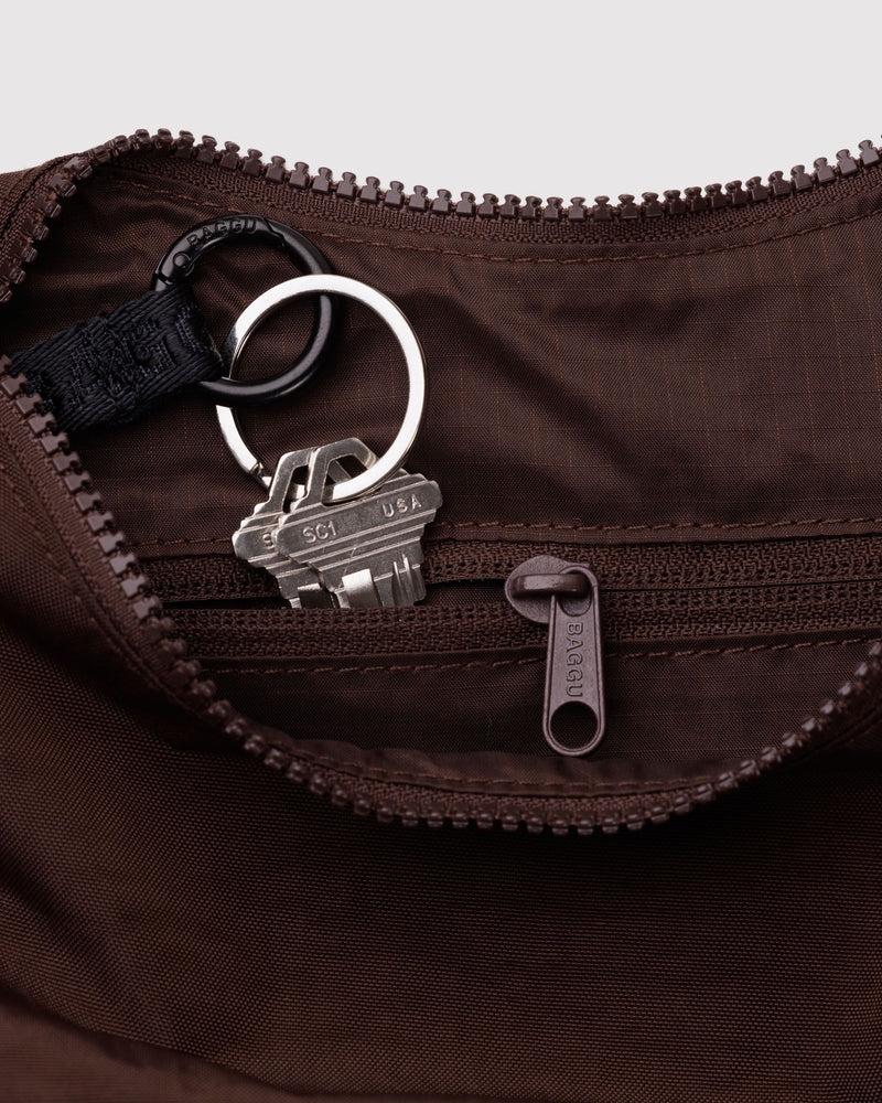 BAGGU Wholesale  Small Nylon Crescent Bag - Coffee