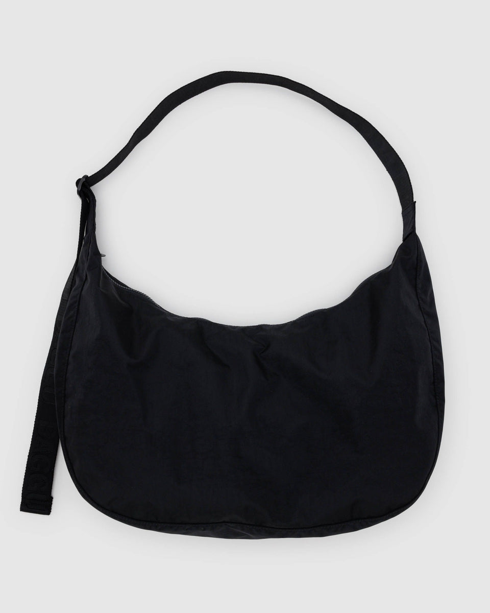 BAGGU Wholesale Cross Body Large Nylon Crescent Bag - Black