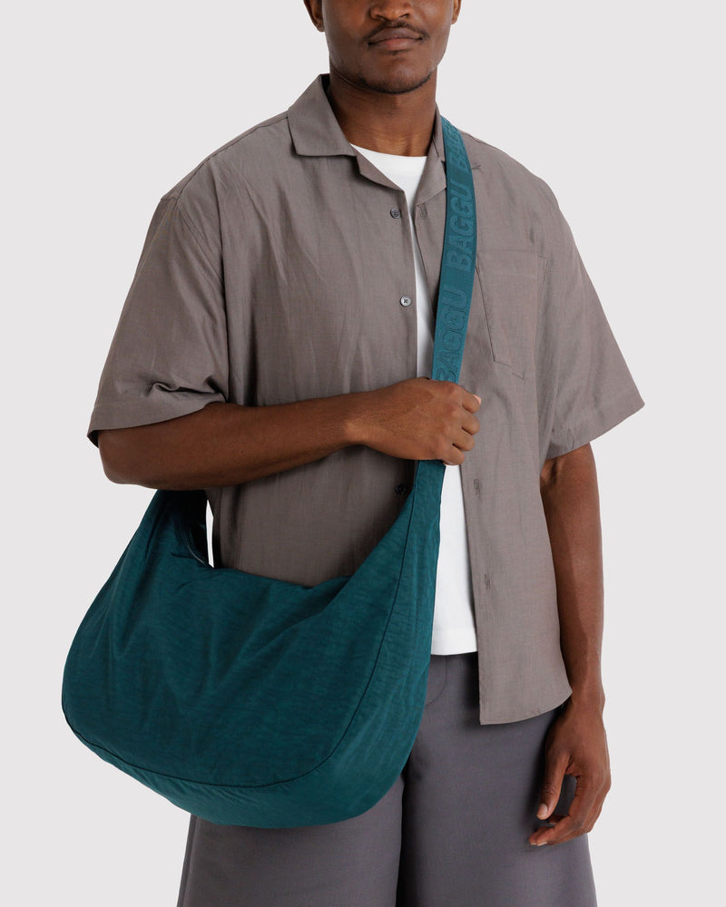 BAGGU Wholesale Cross Body Large Nylon Crescent Bag - Deep Sea