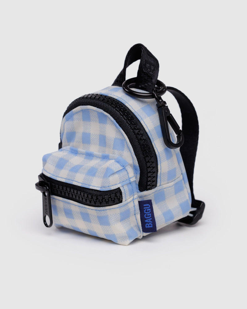 BAGGU Wholesale  Backpack Charm - Light Blue Gingham