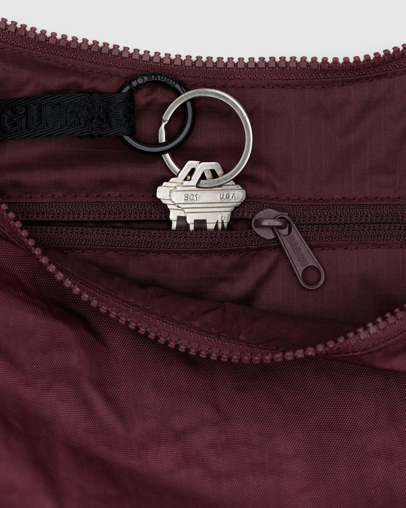 BAGGU Wholesale Shop All Medium Nylon Crescent Bag - Mahogany