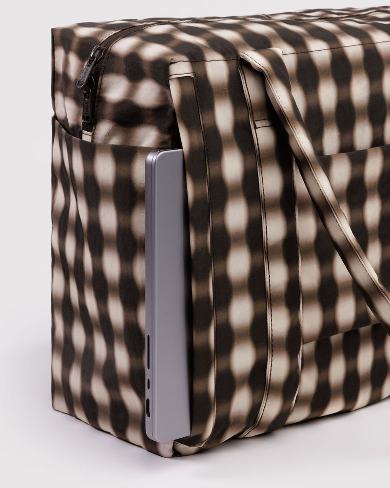 BAGGU Wholesale  Small Cloud Carry-On - Blurred Gingham Brown