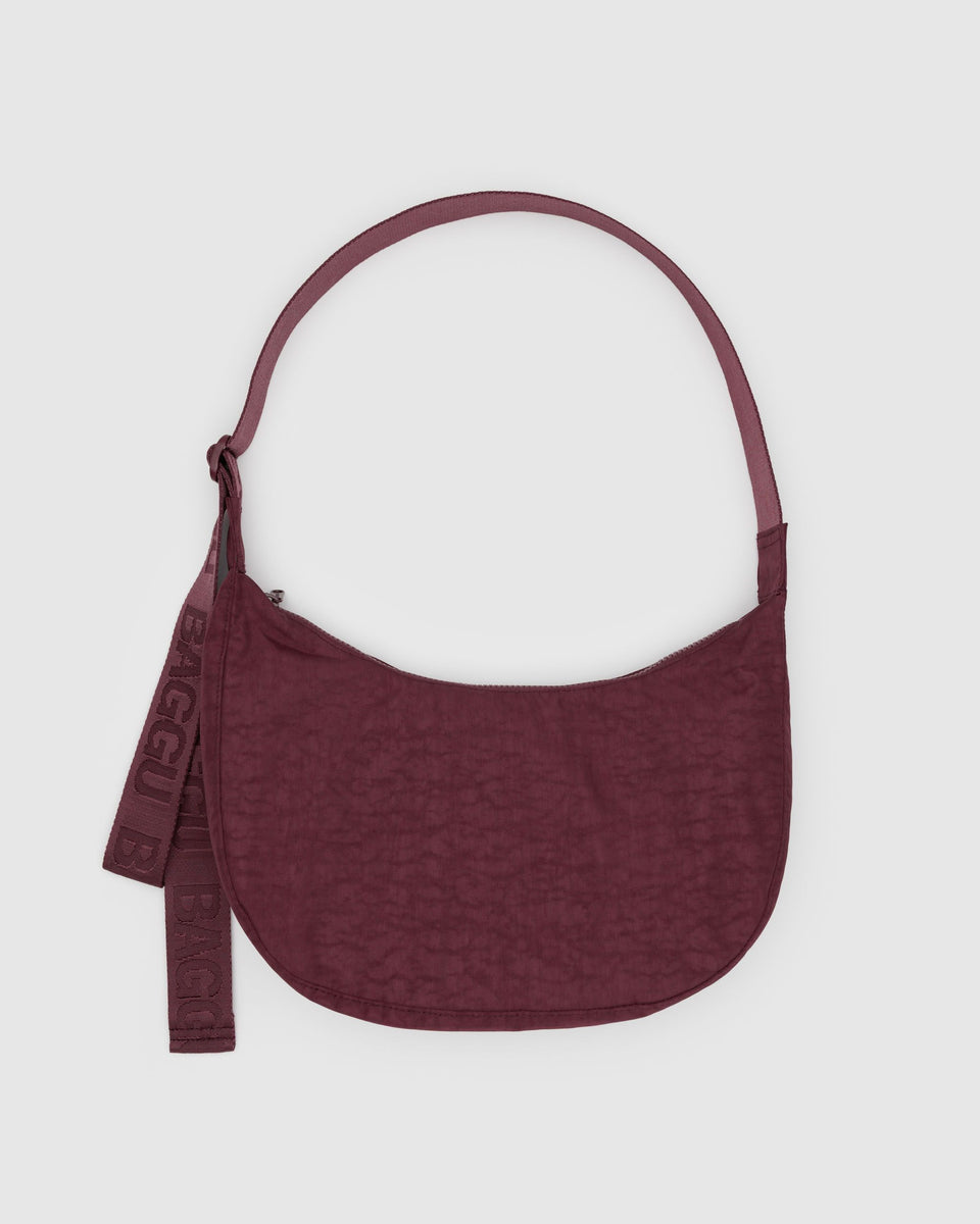 BAGGU Wholesale Cross Body Medium Nylon Crescent Bag - Mahogany