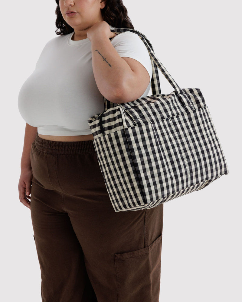 BAGGU Wholesale  Small Cloud Carry-On - Black and Cream Gingham