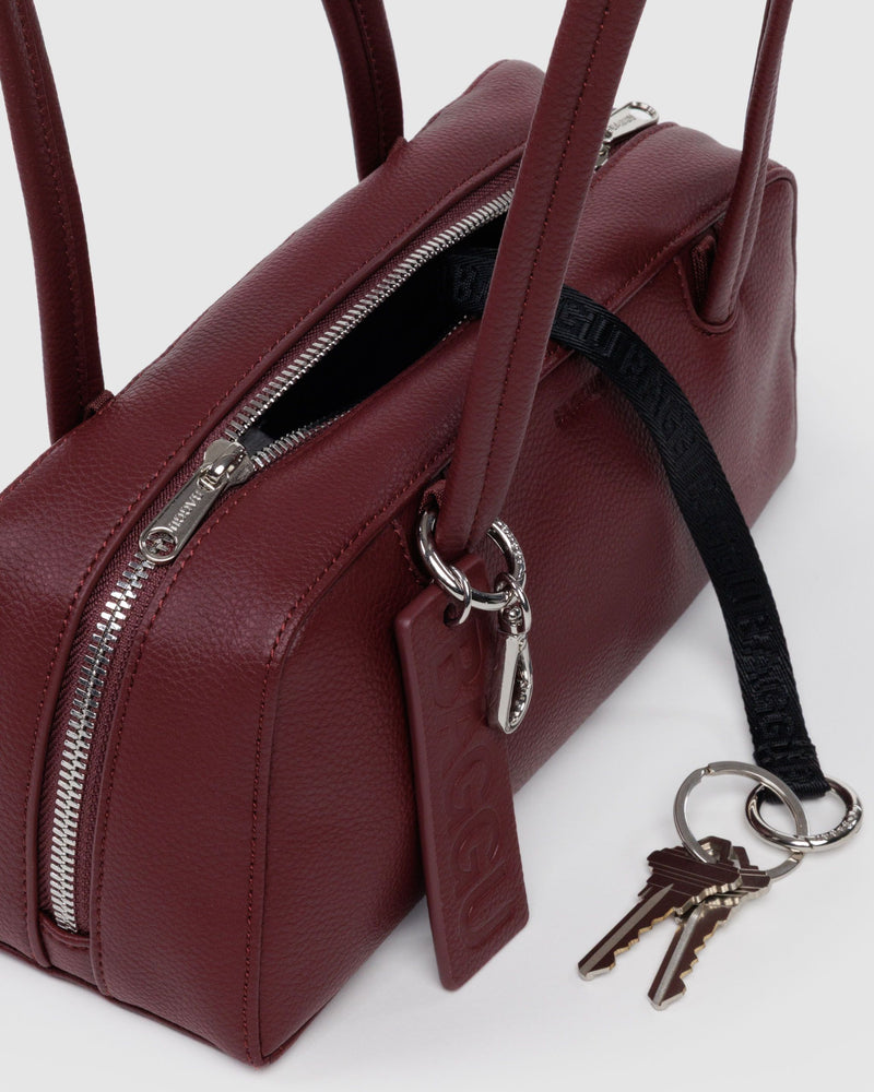 BAGGU Wholesale  Recycled Leather Bowler Bag - Mahogany
