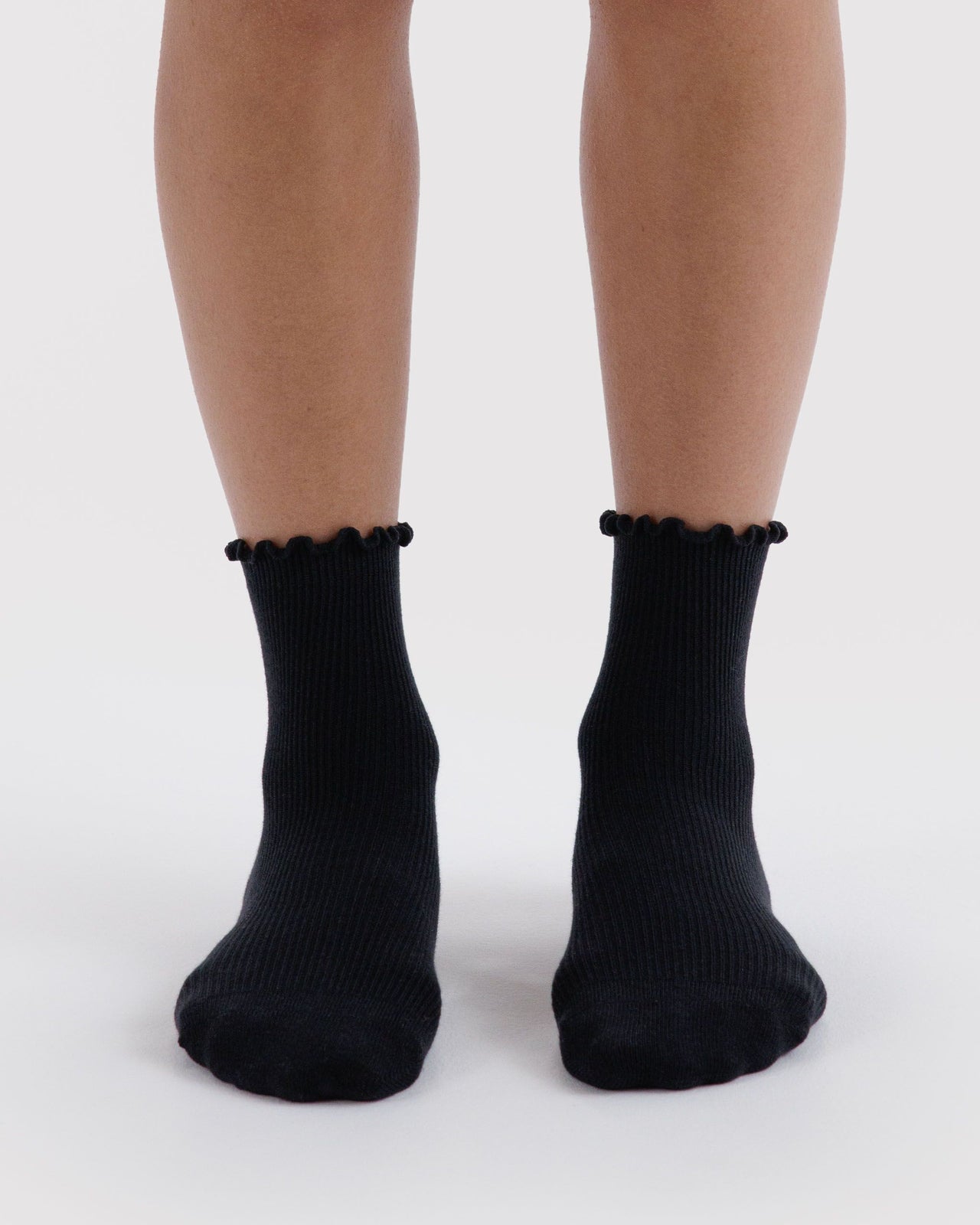 Lettuce Edge Sock Set of 2 - Black