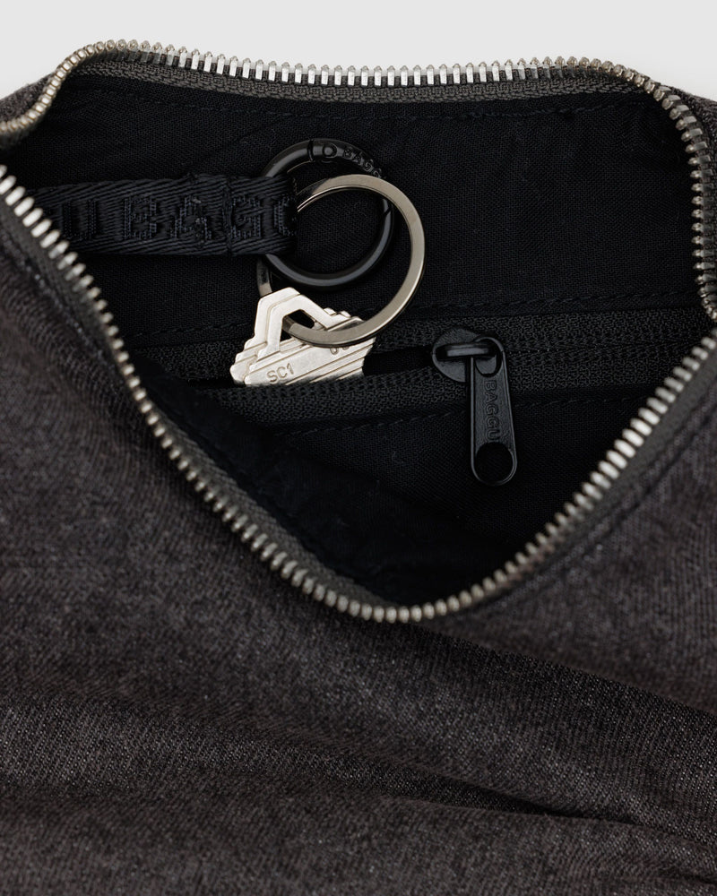 BAGGU Wholesale  Small Denim Crescent Bag - Washed Black Denim