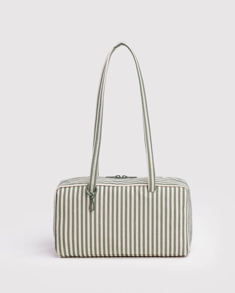 BAGGU Wholesale  Nylon Bowler Bag - Sage Stripe