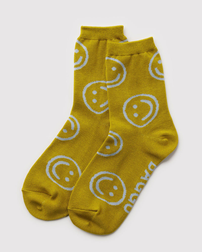 BAGGU Wholesale  Crew Sock - Ochre Happy