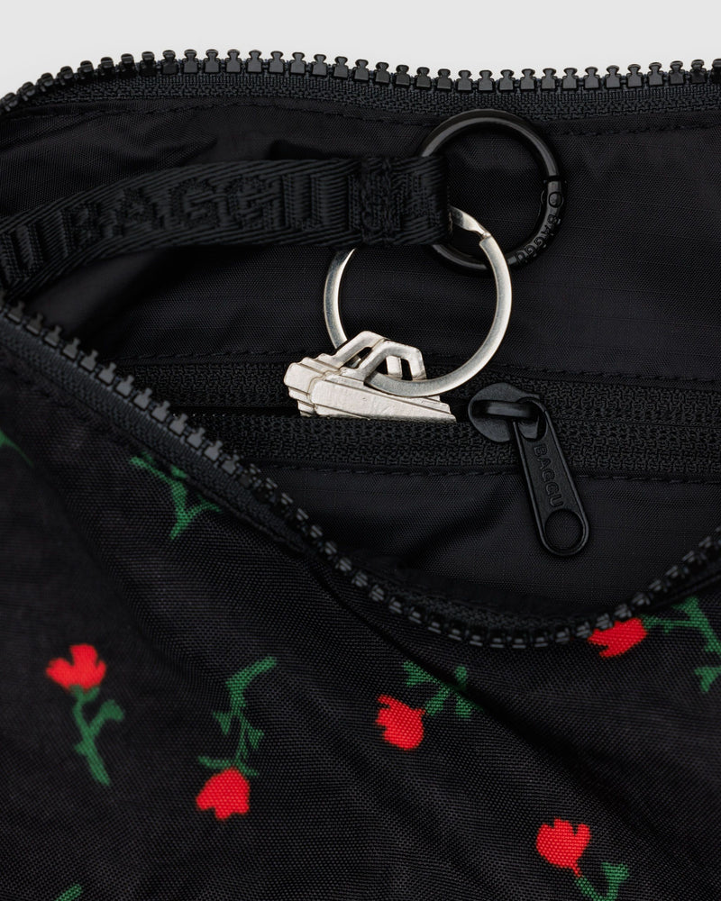 BAGGU Wholesale  Small Nylon Crescent Bag - Painted Wildflower