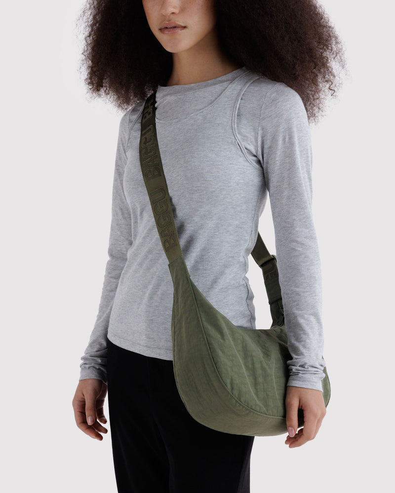 BAGGU Wholesale  Medium Nylon Crescent Bag - Caper
