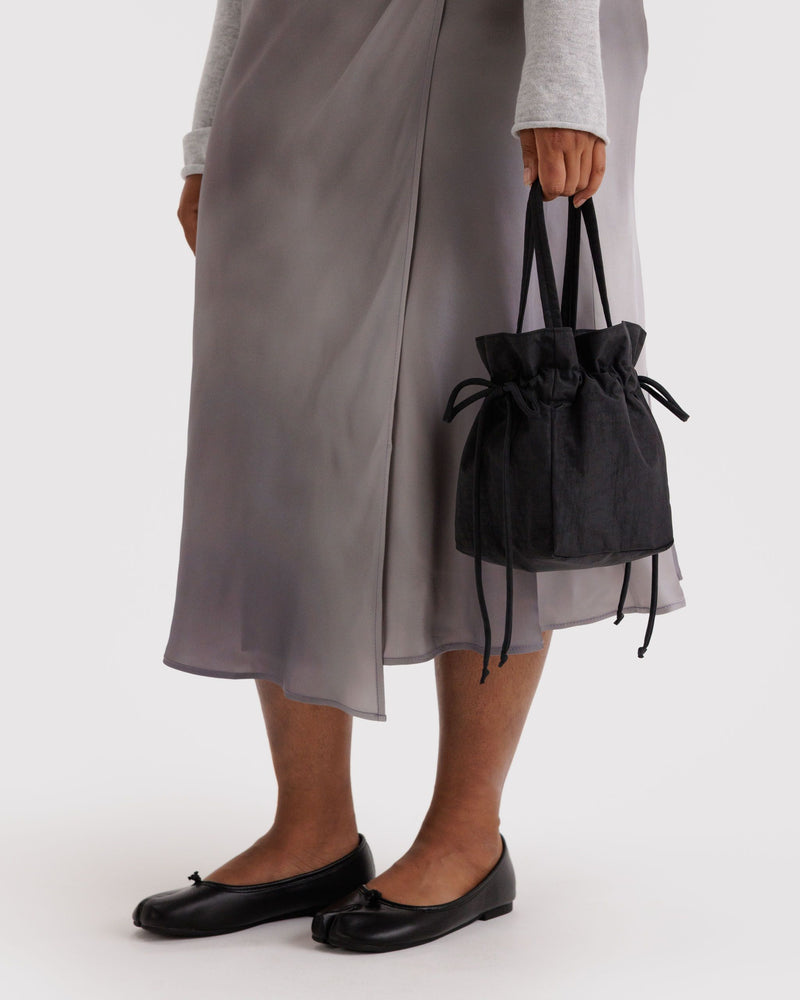 BAGGU Wholesale  Nylon Drawstring Bag - Black