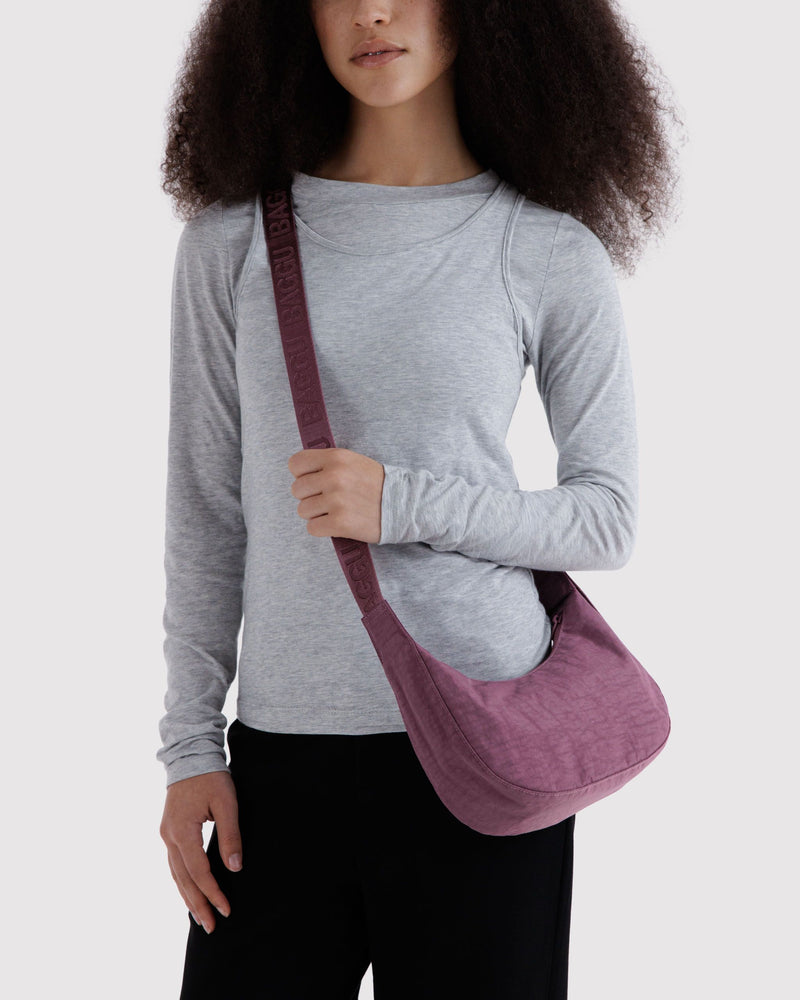 BAGGU Wholesale  Small Nylon Crescent Bag - Wild Plum
