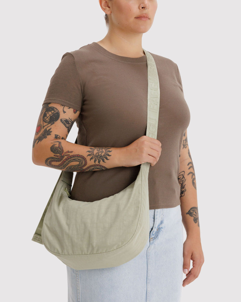 BAGGU Wholesale Shop All Medium Nylon Crescent Bag - Celadon