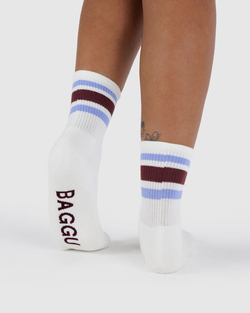 BAGGU Wholesale  Ribbed Sock - Ivory Stripe
