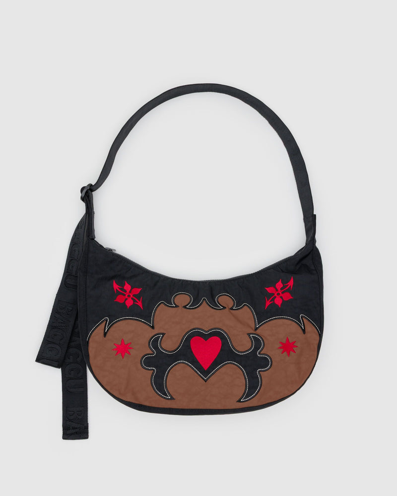 BAGGU Wholesale Shop All Medium Nylon Crescent Bag - Western Appliqué