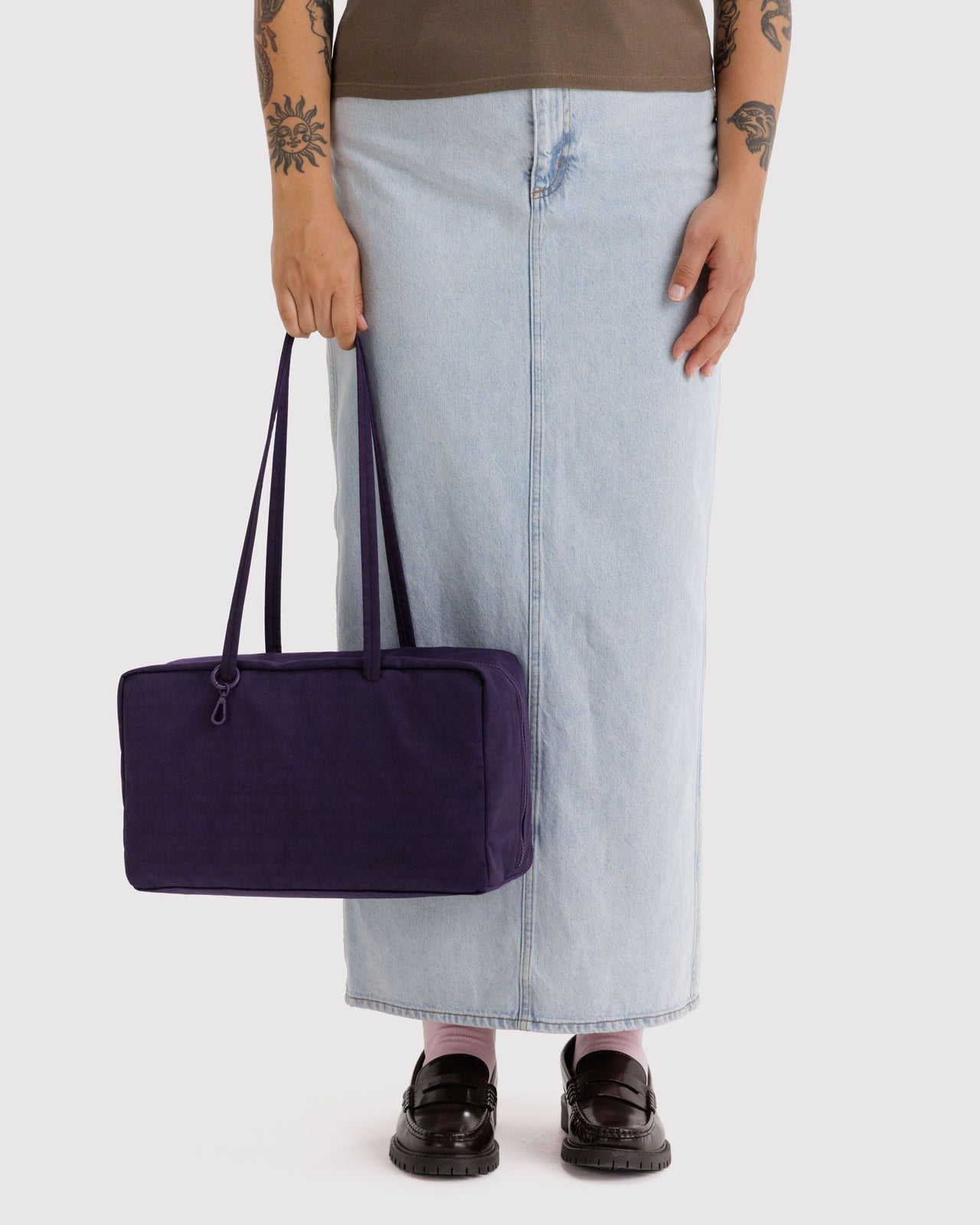 Medium Nylon Bowler Bag - Fig
