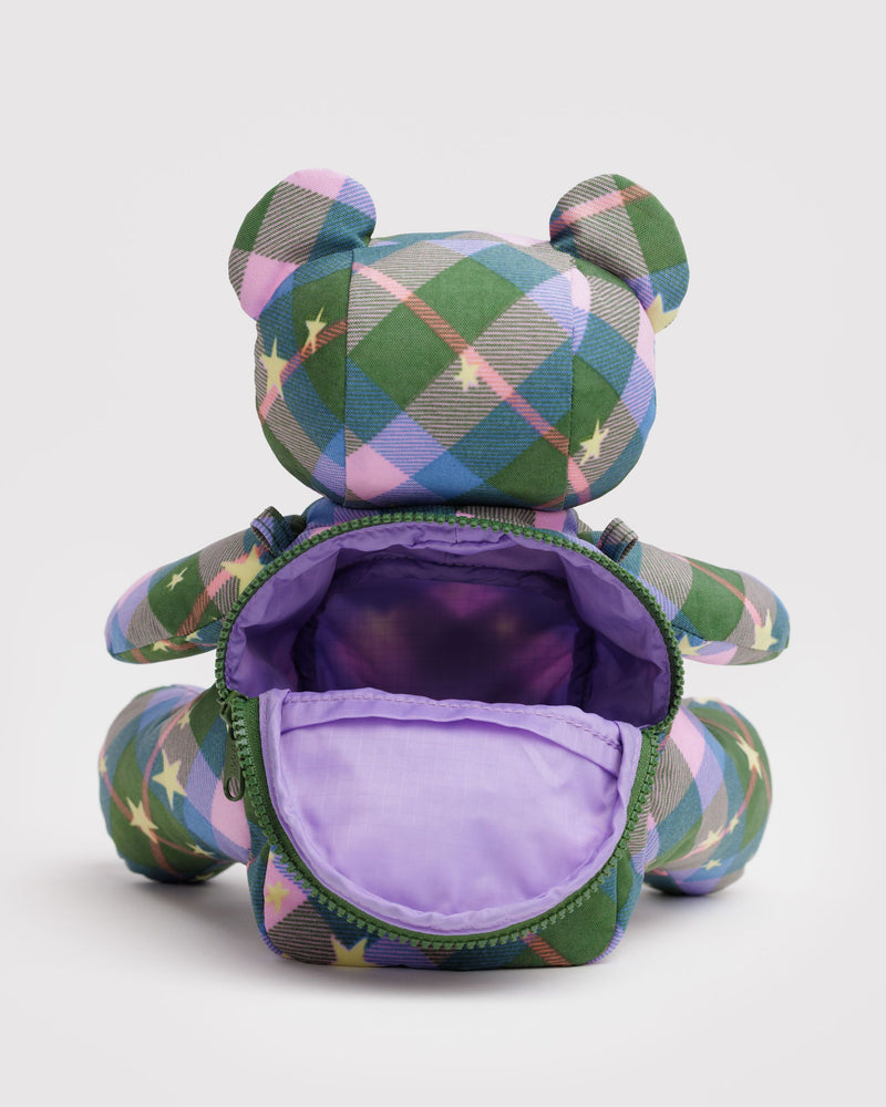 BAGGU Wholesale  Bear Bag - Green Star Plaid