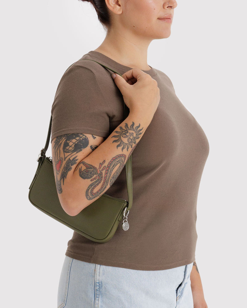 BAGGU Wholesale  Recycled Leather Pochette - Loden