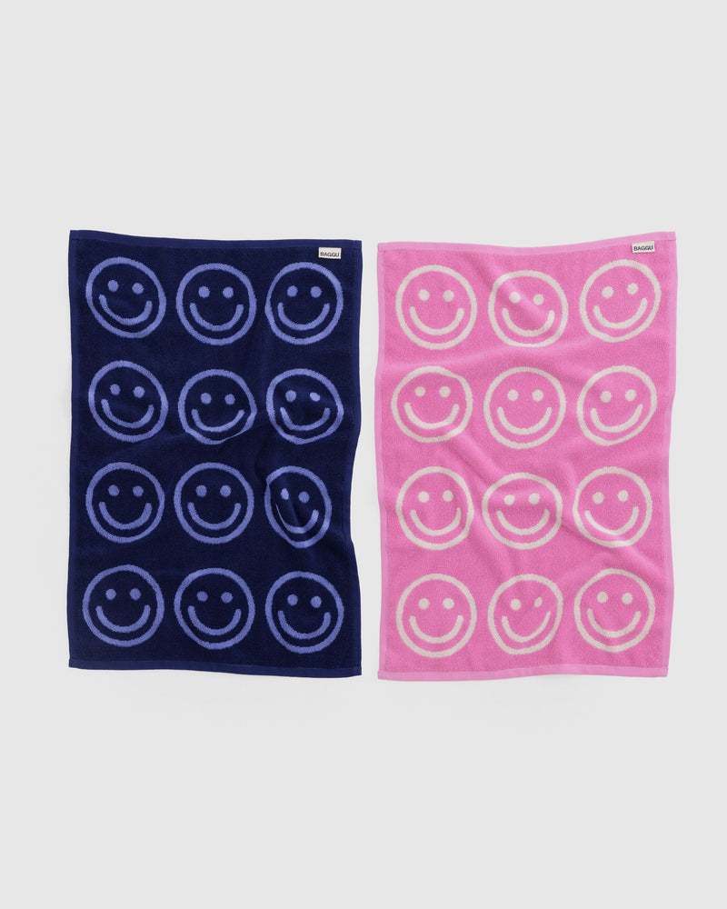 BAGGU Wholesale  Hand Towel Set of 2 - Happy Pink Blue