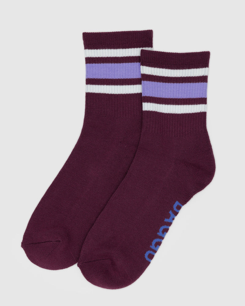BAGGU Wholesale  Ribbed Sock - Mahogany Stripe