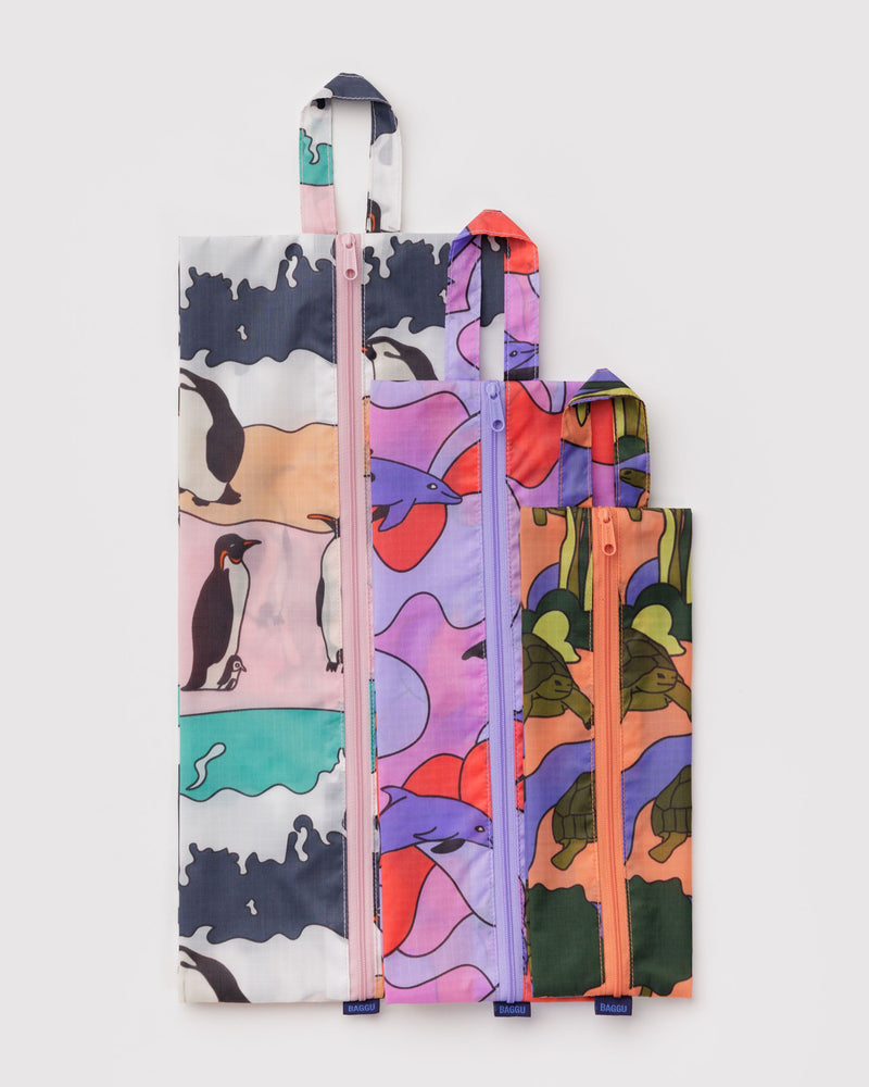 BAGGU Wholesale Pouches 3D Zip Set - Vacation Animals