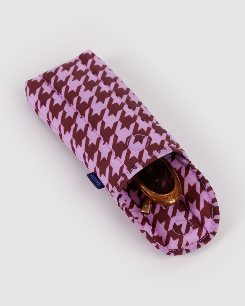 BAGGU Wholesale  Puffy Glasses Sleeve - Pink Houndstooth