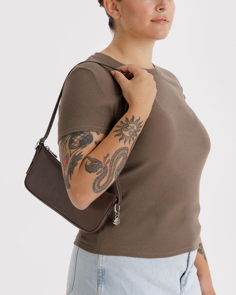 BAGGU Wholesale  Recycled Leather Pochette - Brown