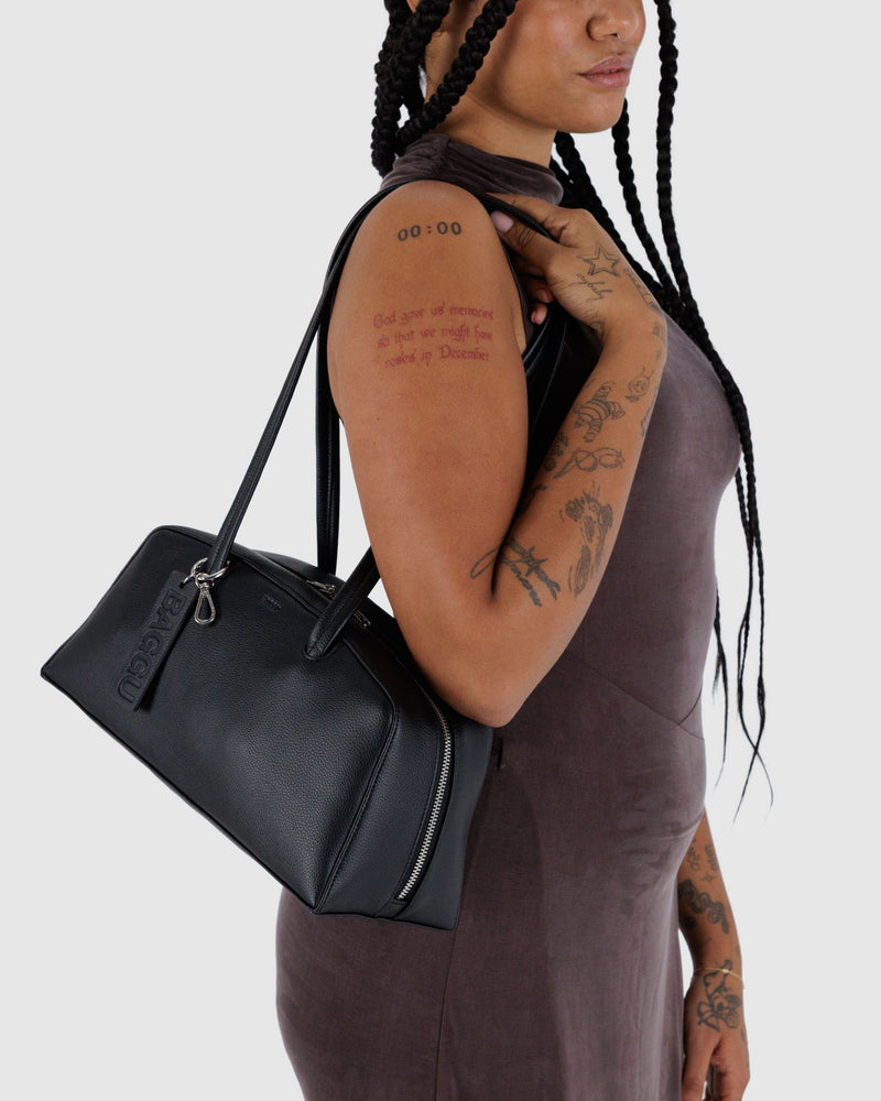 BAGGU Wholesale  Recycled Leather Bowler Bag - Black