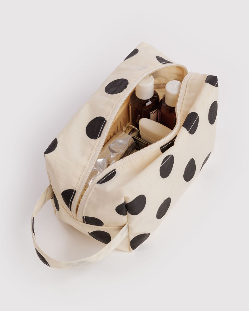 BAGGU Wholesale  Dopp Kit - Cream and Black Polka Dot