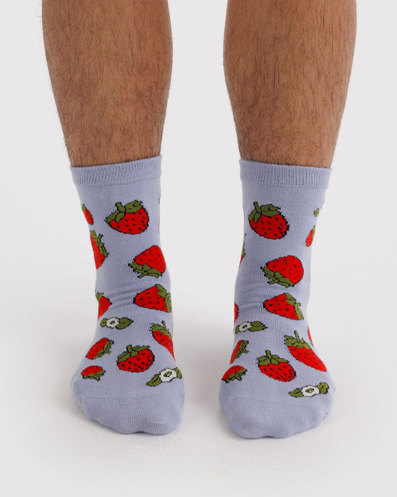 BAGGU Wholesale  Crew Sock - Strawberry Blossom