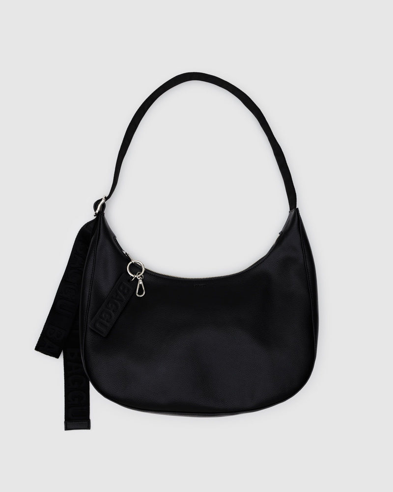 BAGGU Wholesale  Medium Recycled Leather Crescent Bag - Black
