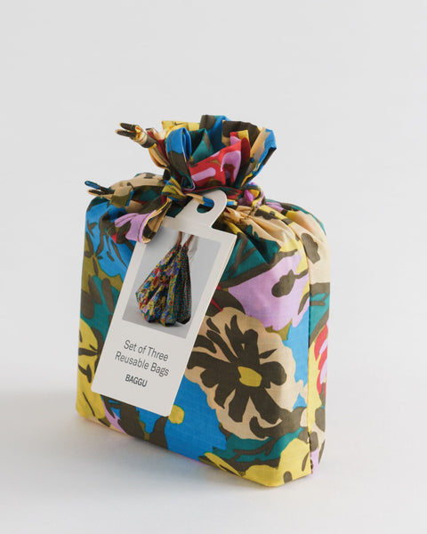 BAGGU Wholesale Reusable Bags Standard Baggu Set of 3 - Attic Florals
