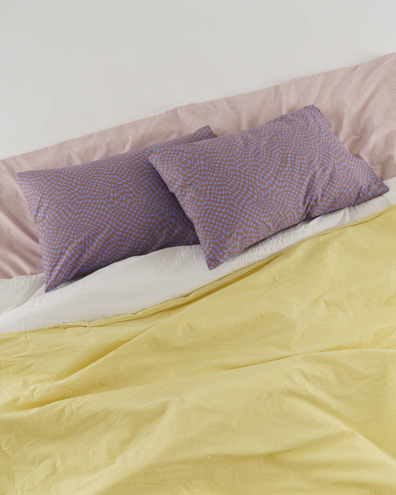 BAGGU Wholesale  Pillow Case Set of 2 - Lavender Trippy Checker