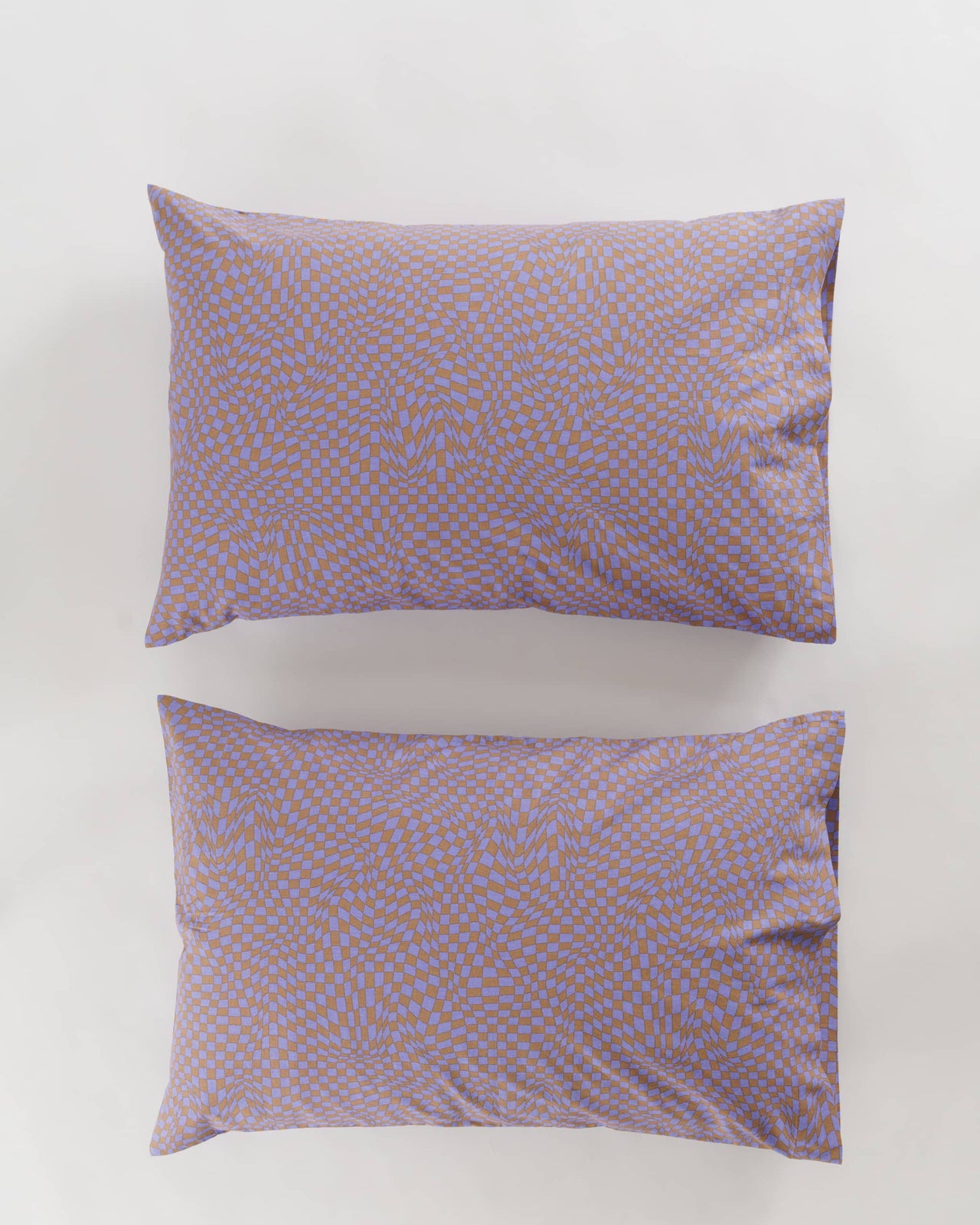 Pillow Case Set of 2 - Lavender Trippy Checker