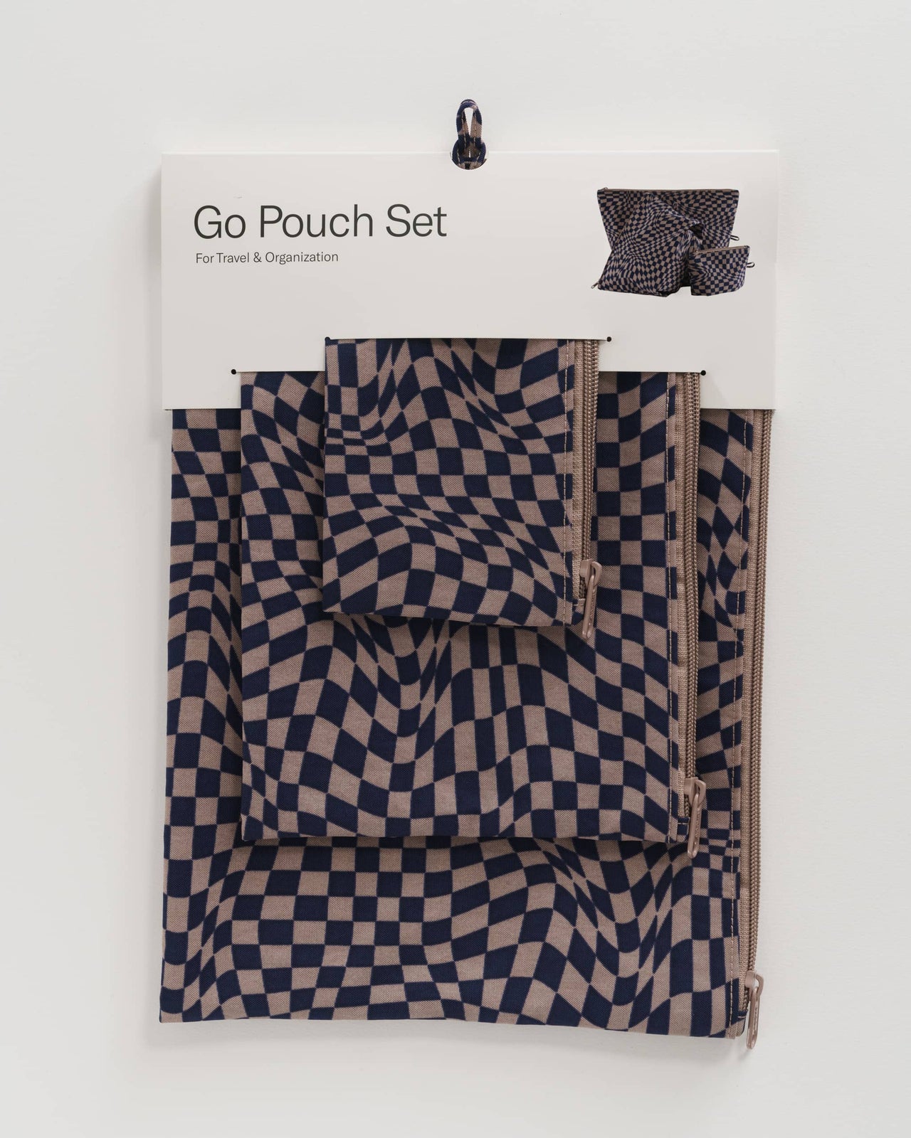 Go Pouch Set - Indigo Trippy Checker &nbsp;