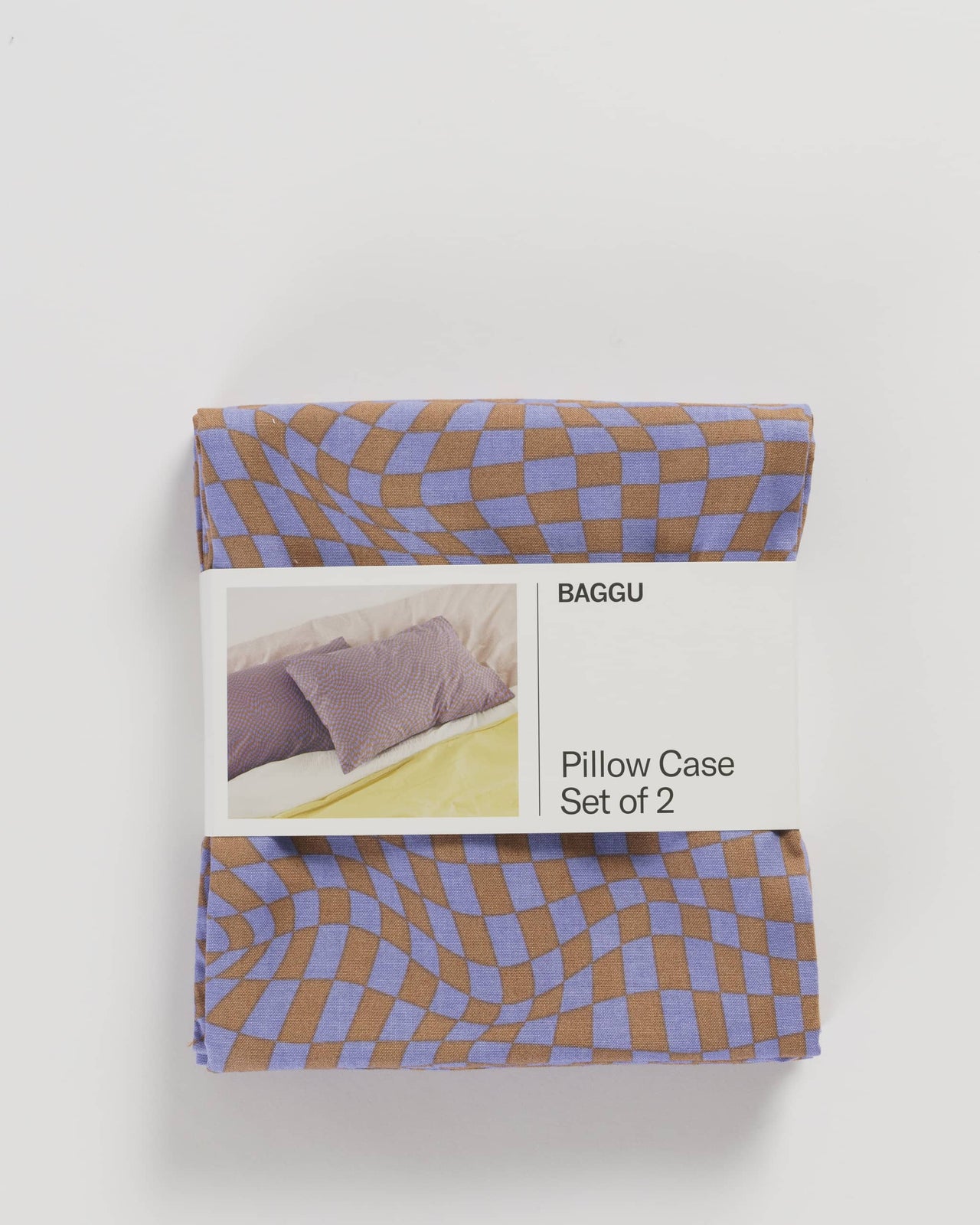 Pillow Case Set of 2 - Lavender Trippy Checker